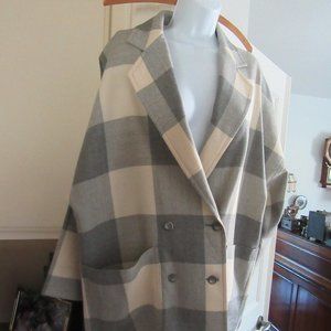 Vntg Gray/Ivory Buffalo Checked Evan-Picone JACKET